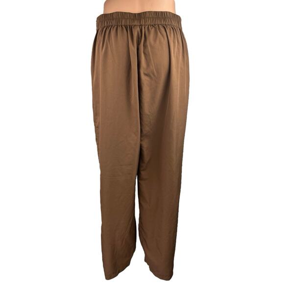 Vero Moda Brown Straight Wide Leg High Waist Pull On Trousers Dress Pants Size M - Picture 3 of 5